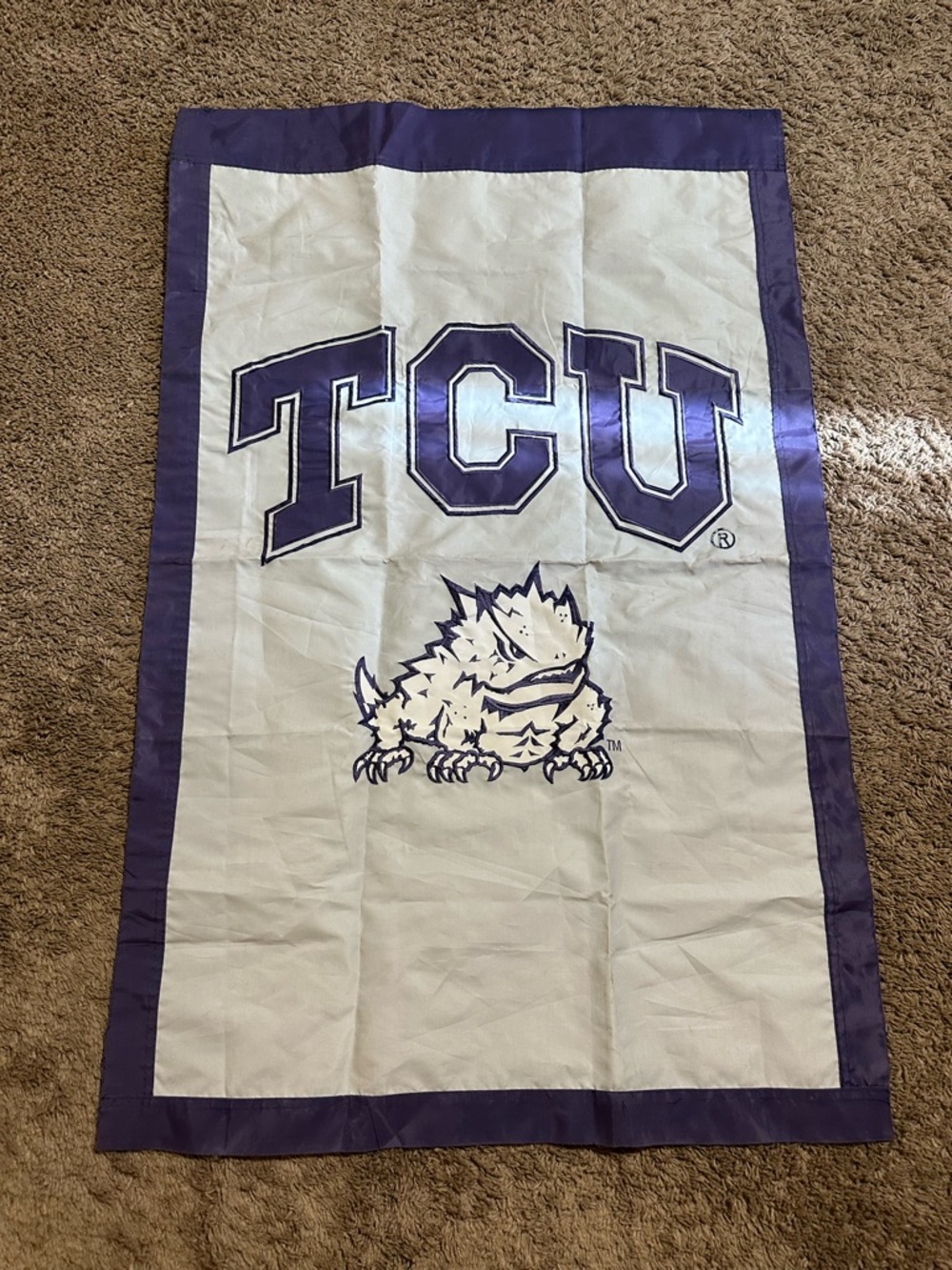 Vintage TCU Horned Frog “triple grey” flag 2009
